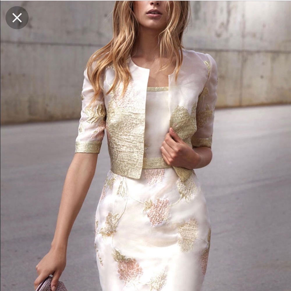 Wedding guest dress Maria Coca Coleccion dress with jacket